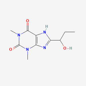 molecular formula C10H14N4O3 B14594015 8-(1-Hydroxypropyl)-1,3-dimethyl-3,7-dihydro-1H-purine-2,6-dione CAS No. 61639-77-8