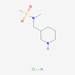 molecular formula C8H19ClN2O2S B1459406 N-methyl-N-[(piperidin-3-yl)methyl]methanesulfonamide hydrochloride CAS No. 1803562-11-9