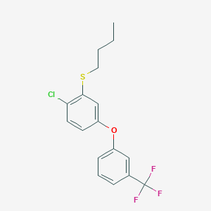 molecular formula C17H16ClF3OS B14594067 2-(Butylsulfanyl)-1-chloro-4-[3-(trifluoromethyl)phenoxy]benzene CAS No. 61166-94-7