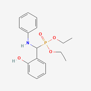 molecular formula C17H22NO4P B14594083 Phosphonic acid, [(2-hydroxyphenyl)(phenylamino)methyl]-, diethyl ester CAS No. 61146-38-1