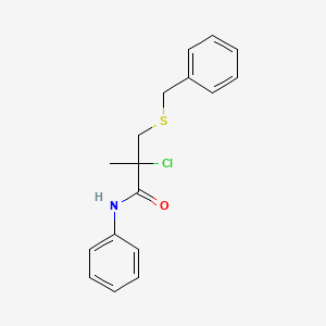 molecular formula C17H18ClNOS B14594143 3-(Benzylsulfanyl)-2-chloro-2-methyl-N-phenylpropanamide CAS No. 61350-96-7