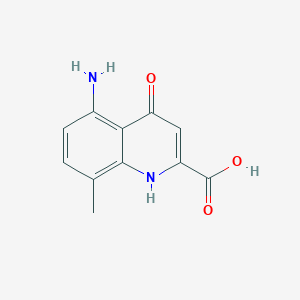 molecular formula C11H10N2O3 B14594150 5-Amino-8-methyl-4-oxo-1,4-dihydroquinoline-2-carboxylic acid CAS No. 61644-47-1