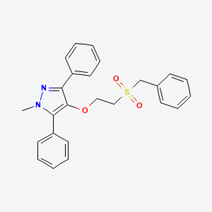 molecular formula C25H24N2O3S B14594175 1-Methyl-3,5-diphenyl-4-[2-(phenylmethanesulfonyl)ethoxy]-1H-pyrazole CAS No. 60628-08-2