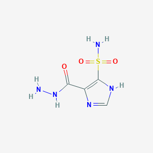 molecular formula C4H7N5O3S B14594225 1H-Imidazole-4-carboxylic acid, 5-(aminosulfonyl)-, hydrazide CAS No. 61006-87-9