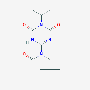 molecular formula C13H22N4O3 B14594288 Acetamide, N-(2,2-dimethylpropyl)-N-(1,4,5,6-tetrahydro-5-(1-methylethyl)-4,6-dioxo-1,3,5-triazin-2-yl)- CAS No. 60501-32-8