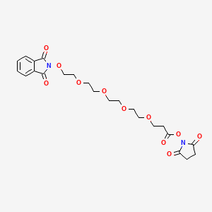 molecular formula C23H28N2O11 B1459430 1-(1,3-ジオキソイソインドリン-2-イルオキシ)-3,6,9,12-テトラオキサペンタデカン-15-オアート 2,5-ジオキソピロリジン-1-イル 