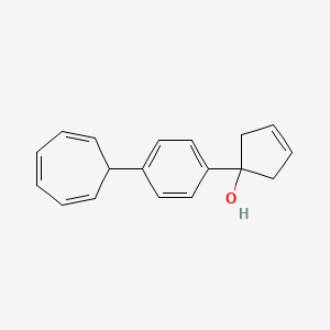 molecular formula C18H18O B14594300 3-Cyclopenten-1-ol, 1-[4-(2,4,6-cycloheptatrien-1-yl)phenyl]- CAS No. 60582-52-7