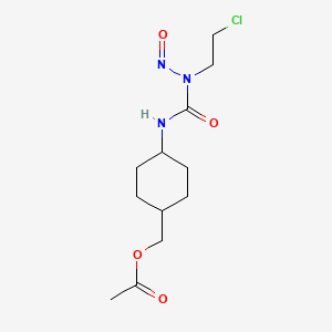 molecular formula C12H20ClN3O4 B14594355 Acetic acid, (4-(3-(2-chloroethyl)-3-nitrosoureido)cyclohexyl)methyl ester, (E)- CAS No. 61137-49-3