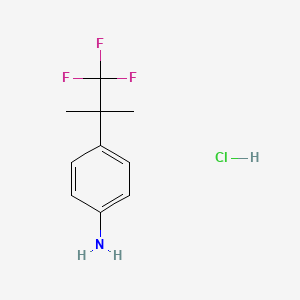 molecular formula C10H13ClF3N B1459436 4-(1,1,1-三氟-2-甲基丙烷-2-基)苯胺盐酸盐 CAS No. 1803586-26-6