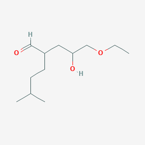 molecular formula C12H24O3 B14594429 2-(3-Ethoxy-2-hydroxypropyl)-5-methylhexanal CAS No. 61103-78-4