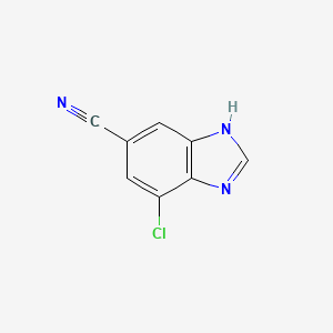 molecular formula C8H4ClN3 B1459443 7-Chloro-1H-benzo[d]imidazole-5-carbonitrile CAS No. 1360969-13-6