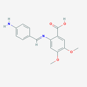 2-{(E)-[(4-Aminophenyl)methylidene]amino}-4,5-dimethoxybenzoic acid