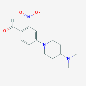 molecular formula C14H19N3O3 B1459447 4-(4-(Dimethylamino)piperidin-1-yl)-2-nitrobenzaldehyde CAS No. 1707357-95-6