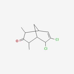 molecular formula C11H14Cl2O B14594479 7,8-Dichloro-2,4-dimethylbicyclo[3.3.1]non-6-en-3-one CAS No. 61081-38-7