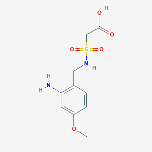 molecular formula C10H14N2O5S B14594493 {[(2-Amino-4-methoxyphenyl)methyl]sulfamoyl}acetic acid CAS No. 61154-72-1