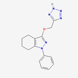 molecular formula C15H16N6O B14594494 1-Phenyl-3-[(2H-tetrazol-5-yl)methoxy]-4,5,6,7-tetrahydro-1H-indazole CAS No. 61236-03-1