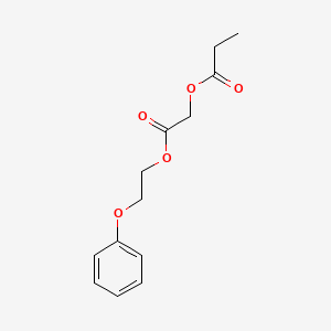 molecular formula C13H16O5 B14594572 2-Oxo-2-(2-phenoxyethoxy)ethyl propanoate CAS No. 60359-59-3