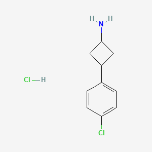 molecular formula C10H13Cl2N B1459463 (1r,3r)-3-(4-Chlorophenyl)cyclobutan-1-amine hydrochloride CAS No. 1795069-42-9