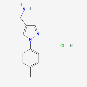 molecular formula C11H14ClN3 B1459467 ([1-(4-Methylphenyl)-1h-pyrazol-4-yl]methyl)amine hydrochloride CAS No. 1986331-26-3