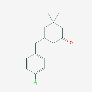 molecular formula C15H19ClO B14594736 5-[(4-Chlorophenyl)methyl]-3,3-dimethylcyclohexan-1-one CAS No. 60741-73-3