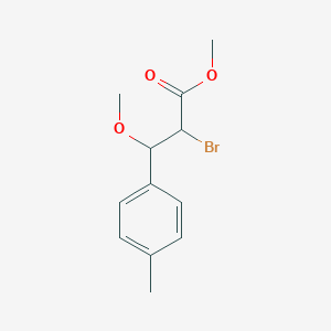 molecular formula C12H15BrO3 B14594761 Methyl 2-bromo-3-methoxy-3-(4-methylphenyl)propanoate CAS No. 60456-15-7