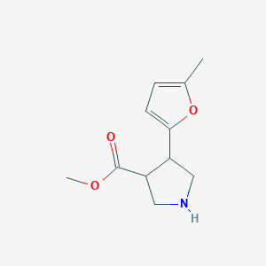 molecular formula C11H15NO3 B1459479 Methyl 4-(5-methylfuran-2-yl)pyrrolidine-3-carboxylate CAS No. 1594090-21-7
