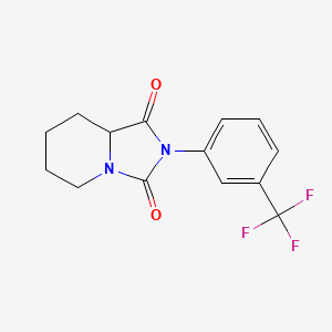 molecular formula C14H13F3N2O2 B14594794 2-[3-(Trifluoromethyl)phenyl]tetrahydroimidazo[1,5-a]pyridine-1,3(2h,5h)-dione CAS No. 60725-66-8