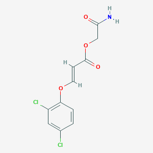 molecular formula C11H9Cl2NO4 B14594796 2-Propenoic acid, 3-(2,4-dichlorophenoxy)-, 2-amino-2-oxoethyl ester CAS No. 60146-12-5