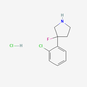 molecular formula C10H12Cl2FN B1459489 3-(2-Chlorophenyl)-3-fluoropyrrolidine hydrochloride CAS No. 1803600-84-1