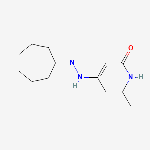 molecular formula C13H19N3O B14594915 4-(2-cycloheptylidenehydrazinyl)-6-methyl-1H-pyridin-2-one CAS No. 61191-27-3