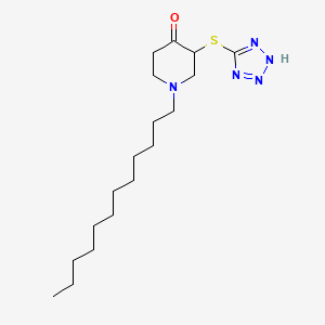 1-Dodecyl-3-[(2H-tetrazol-5-yl)sulfanyl]piperidin-4-one