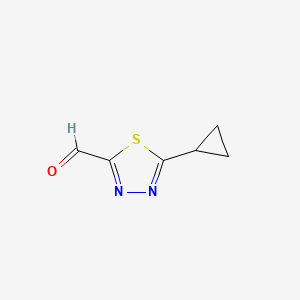 molecular formula C6H6N2OS B1459496 5-Cyclopropyl-1,3,4-thiadiazole-2-carbaldehyde CAS No. 1889645-23-1