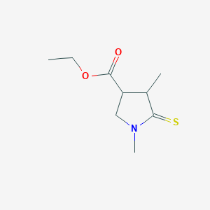 3-Pyrrolidinecarboxylic acid, 1,4-dimethyl-5-thioxo-, ethyl ester