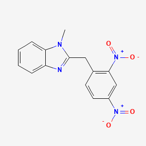 molecular formula C15H12N4O4 B14595010 2-[(2,4-Dinitrophenyl)methyl]-1-methyl-1H-benzimidazole CAS No. 60059-92-9