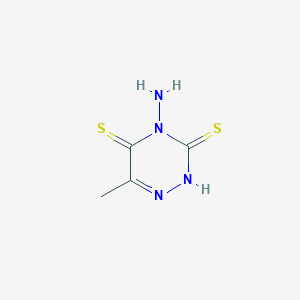 molecular formula C4H6N4S2 B14595029 4-amino-6-methyl-2H-1,2,4-triazine-3,5-dithione CAS No. 61610-05-7