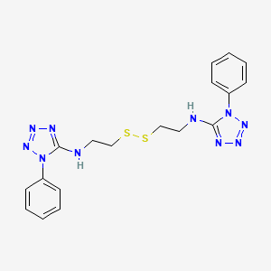 molecular formula C18H20N10S2 B14595055 Tetrazole, 5,5'-dithiobis(ethyleneimino)bis(1-phenyl- CAS No. 60311-22-0