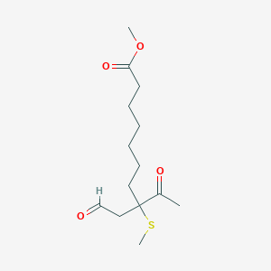 molecular formula C14H24O4S B14595057 Methyl 8-(methylsulfanyl)-9-oxo-8-(2-oxoethyl)decanoate CAS No. 61369-19-5