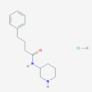 molecular formula C15H23ClN2O B1459509 4-苯基-N-(哌啶-3-基)丁酰胺盐酸盐 CAS No. 1803604-55-8