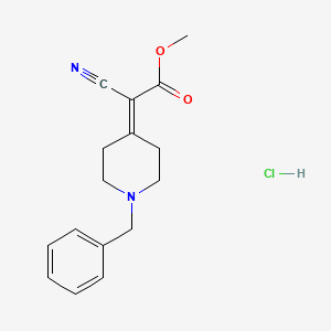 molecular formula C16H19ClN2O2 B1459510 Methyl (1-benzylpiperidin-4-ylidene)(cyano)acetate hydrochloride CAS No. 1987359-06-7