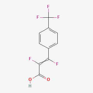 molecular formula C10H5F5O2 B14595147 2,3-Difluoro-3-[4-(trifluoromethyl)phenyl]prop-2-enoic acid CAS No. 60059-98-5