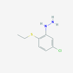 molecular formula C8H11ClN2S B1459519 Hydrazine, [5-chloro-2-(ethylthio)phenyl]- CAS No. 1478187-78-8