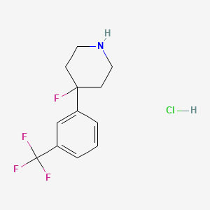 molecular formula C12H14ClF4N B1459522 4-Fluoro-4-[3-(trifluoromethyl)phenyl]piperidine hydrochloride CAS No. 1803599-83-8