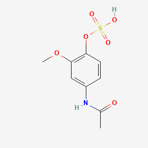 molecular formula C9H11NO6S B14595229 Acetamide, N-(3-methoxy-4-(sulfooxy)phenyl)- CAS No. 60603-12-5