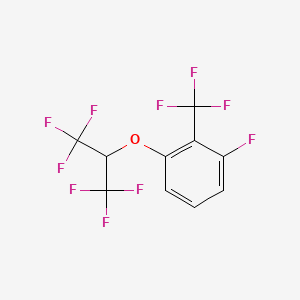 molecular formula C10H4F10O B1459523 1-Fluoro-3-(1,1,1,3,3,3-hexafluoropropan-2-yloxy)-2-(trifluoromethyl)benzene CAS No. 1774895-18-9