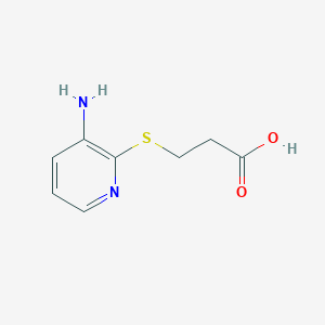 B145953 Propanoic acid, 3-[(3-amino-2-pyridinyl)thio]-(9CI) CAS No. 136742-80-8