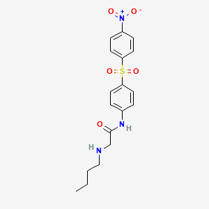 molecular formula C18H21N3O5S B14595342 N~2~-Butyl-N-[4-(4-nitrobenzene-1-sulfonyl)phenyl]glycinamide CAS No. 60515-80-2