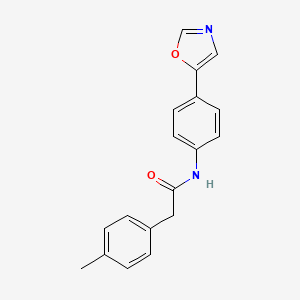 molecular formula C18H16N2O2 B1459538 Benzeneacetamide, 4-methyl-N-[4-(5-oxazolyl)phenyl]- CAS No. 1626182-01-1