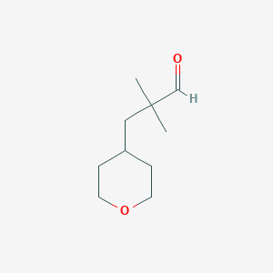 molecular formula C10H18O2 B1459539 2,2-Dimethyl-3-(oxan-4-yl)propanal CAS No. 1262411-31-3