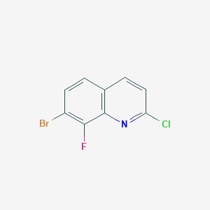 molecular formula C9H4BrClFN B1459547 Quinoline, 7-bromo-2-chloro-8-fluoro- CAS No. 1510844-28-6