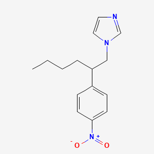 molecular formula C15H19N3O2 B14595484 1-[2-(4-Nitrophenyl)hexyl]-1H-imidazole CAS No. 61055-75-2